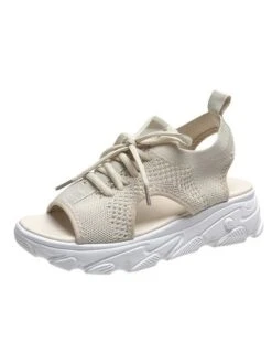 Breathable Hollow Out Lace Up Front Slip On Sports Sandals -Zolucky Sales Store b25bb56054534975ae511a5b6ce3c1e9