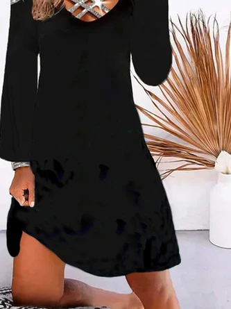 Casual Solid Regular Fit Knitting Dress 3 Casual Solid Regular Fit Knitting Dress - Image 3