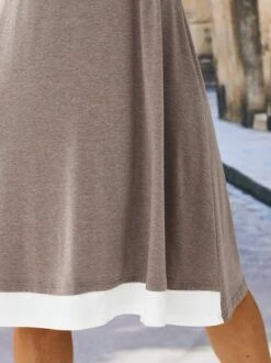 Plain Crew Neck Casual Short Sleeve Knit Dress -Zolucky Sales Store b40cb6620d760ac08445ad6501ea3d95