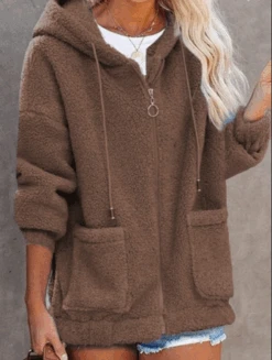 Loose Zipper Hoodie Casual Plain H-Line Mid-long Teddy Jacket With Pockets 7 Loose Zipper Hoodie Casual Plain H-Line Mid-long Teddy Jacket With Pockets -Zolucky Sales Store b47ed70c32ebb33654ea9a1f765dabe8
