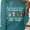 Women's Love Dogs Cotton-Blend Casual Long Sleeve Shirt