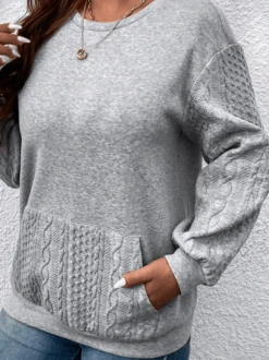 Plus Size Crew Neck Casual Sweatshirt -Zolucky Sales Store b4e4fec77d4d8ba3029793cb7733ecc9