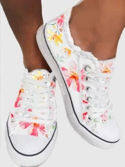 Lightweight Breathable Wear-Resistant Floral Lace-Up Sneakers Canvas Shoes -Zolucky Sales Store b5679819b41d0326642994182ecec332