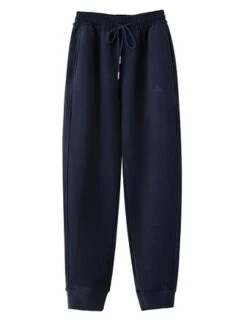 Loose Plain Winter Casual Thickened H-Line Elastic Waistband Straight Pants With Pockets -Zolucky Sales Store b58831f6cca6184b5af7c907b917047f