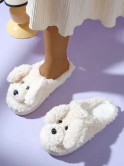 Casual Cartoon Dog Fluffy Toe-covered Slippers -Zolucky Sales Store b590d15f04769e04eb838d1160ab3de3