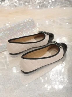 Casual Bow Decor Color Block Quilted Ballet Flats -Zolucky Sales Store b5cc8025f11ab827f98641e99d071dc7