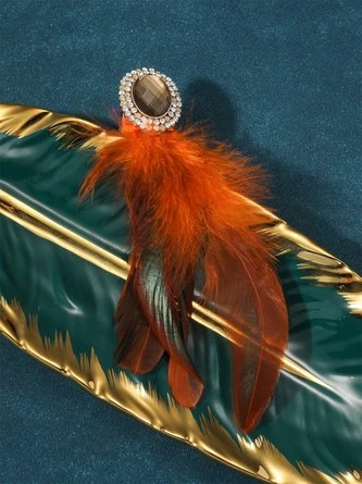 Rhinestone Faux Feather Party Ring 5 Rhinestone Faux Feather Party Ring - Image 5