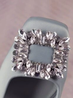 Square Rhinestone Decor Satin Square Toe Spool Heel Pumps 34 Square Rhinestone Decor Satin Square Toe Spool Heel Pumps -Zolucky Sales Store b6f8b46df62952a8f2aa8edc9187f0a4