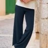 Casual Loose Jersey Plain Pants