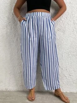 Plus Size Casual Loose Striped Pants -Zolucky Sales Store b877bbdf34439c6525cac04468ec5ecb