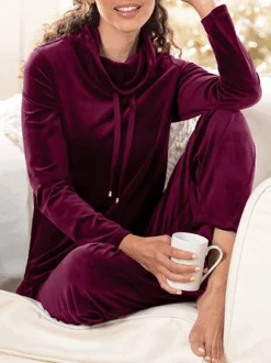 Casual Velvet Two-Piece Set