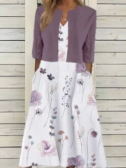 Elegant Loose Floral Printed Dress With 3/4 Sleeve Wrap Two-Piece Set 9 Elegant Loose Floral Printed Dress With 3/4 Sleeve Wrap Two-Piece Set -Zolucky Sales Store ba2d905608b4b091e42ed18445255310