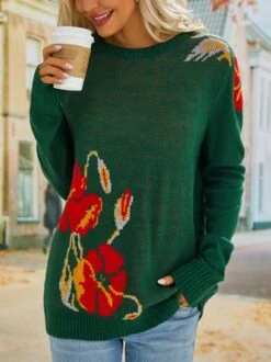 Floral Long Sleeve Sweater