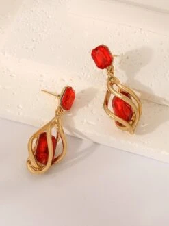 Party Crystal Twisted Hollow Dangle Earrings -Zolucky Sales Store ba664bb882dbfea0b30034c840a8814d