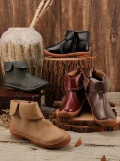 Women Casual Plain All Season Zipper PU Best Sell Pu Rubber Classic Boots Boots -Zolucky Sales Store baca9f58d4f62c44d6c48bbec4b327e8