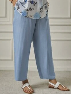 Plus Size Loose Casual Plain Pants -Zolucky Sales Store bc63ed828c72979bdcd854c0b0def08e