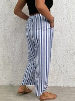 Plus Size Casual Loose Striped Pants -Zolucky Sales Store bc9832f9c5e98f0e68a46a74c75593e1