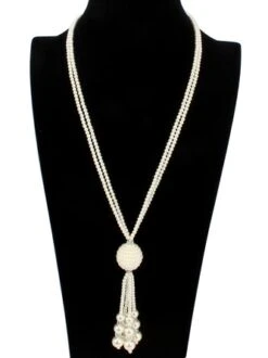 Elegant Imitation Pearl Tassel Sweater Chain Beaded Layered Necklaces -Zolucky Sales Store bc9f4c166647cc0f9264020db5697128