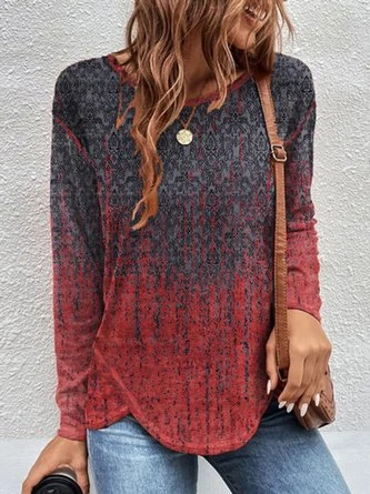 Ombre Casual Loose Tunic T-Shirt 1 Ombre Casual Loose Tunic T-Shirt