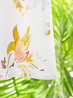 Casual Floral V Neck Short Sleeve Woven Dress -Zolucky Sales Store bcf1bcf9ce6ea6a2e598843493319858