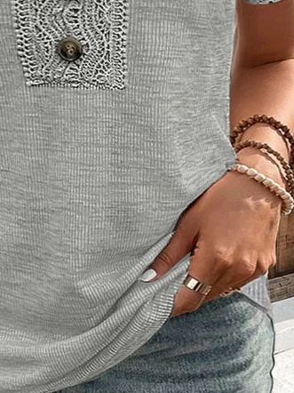 Plus Size Lace Elegant Loose T-Shirt 3 Plus Size Lace Elegant Loose T-Shirt - Image 3