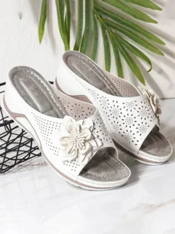 3D Floral Cutout Upper Vintage Bohemian Wedge Slippers -Zolucky Sales Store be67e3df8eb15ddea74fdd2e6f86b7a2