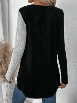 Two Tone Asymmetrical Hem Casual Crew Neck T-Shirt 5 Two Tone Asymmetrical Hem Casual Crew Neck T-Shirt -Zolucky Sales Store be790eadf0aaa31bd3e6f63b721c4199