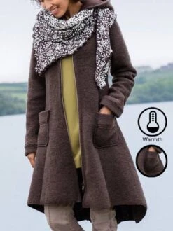 Pocket Stitching Woolen Casual Loose Coat