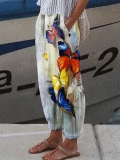 Plus Size Butterfly Casual Loose Pants