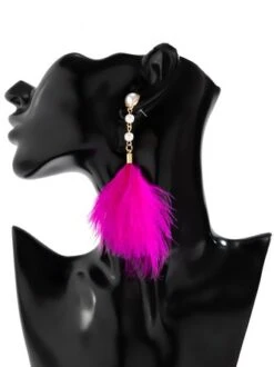 Elegant Imitation Feather Pearl Dangle Earrings -Zolucky Sales Store bff4dd27e6c5a7d55693a9ab911f53db