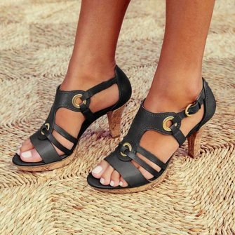 Comfortable Vintage Summer Women Heel Sandals 4 Comfortable Vintage Summer Women Heel Sandals - Image 4