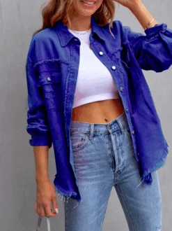 Shawl Collar Casual Ripped Jacket -Zolucky Sales Store c0343a58ed1bdc2fd25b86b12303702a