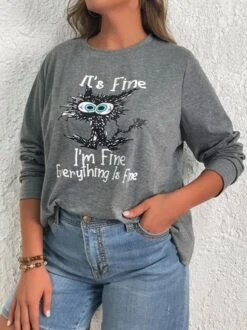 Plus Size Casual Crew Neck T-Shirt -Zolucky Sales Store c03444b004639e83b9fc605fbd3e2984