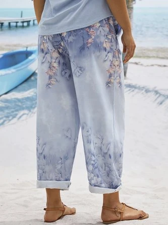 Plus Size Floral Casual Casual Pants 4 Plus Size Floral Casual Casual Pants - Image 4