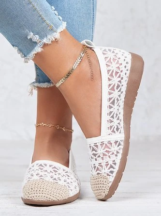 White Romantic Lace Wearable Sole Flat Shoes 4 White Romantic Lace Wearable Sole Flat Shoes - Image 4