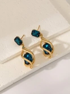 Party Crystal Twisted Hollow Dangle Earrings -Zolucky Sales Store c180bbfd248ed631de2d65f7d3a0e7d8