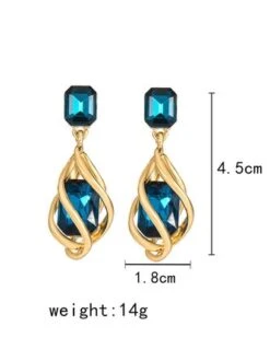 Party Crystal Twisted Hollow Dangle Earrings -Zolucky Sales Store c1d788ca821379c44dda0ce99b493a58