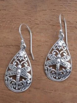 Vintage Silver Dragonfly Cutout Metal Earrings Casual Ethnic Women's Jewelry -Zolucky Sales Store c26151289545e8104b3511cbeb1650b2