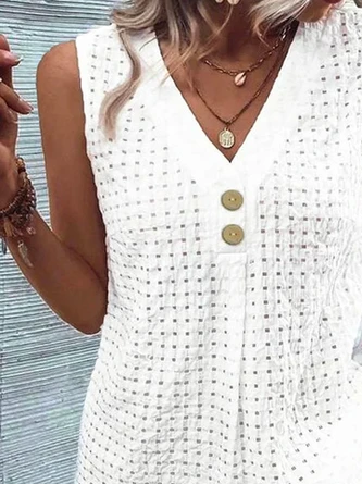 Plus Size Casual V Neck Plain Loose Tank Top 2 Plus Size Casual V Neck Plain Loose Tank Top - Image 2