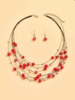 Crystal Earrings Imitation Pearl Turquoise Layer Sets -Zolucky Sales Store c35769179f1d40c62e4a948dfddcaeb5