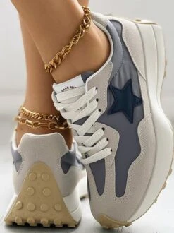 Color Block Casual Pu Chunky Trainers -Zolucky Sales Store c4069841c7d257bd9e7ca9bac042aced