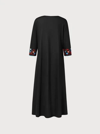 V Neck Boho Regular Fit Dress 5 V Neck Boho Regular Fit Dress - Image 5