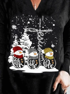 Plus Size Casual Jersey Christmas Snowman T-Shirt Xmas T-shirt -Zolucky Sales Store c446599316affae13b5d3170e23caef4