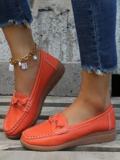 Comfy Braided Strap Flat Loafers