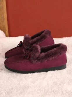 Winter Casual Non-Slip Furry Lined Flat Peas Shoes -Zolucky Sales Store c5b21a4d96a82f48ab378a49724ff7b0