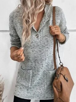 V Neck Knitted Loose Sweater