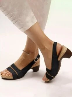 Solid Color Vintage Casual Chunky Heel Sandals -Zolucky Sales Store c5e7a4267c19c7de2dc825bc112b2a9c