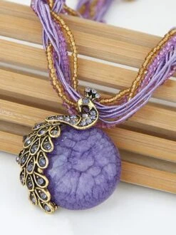 Peacock Rhinestone Beads Pendant Necklaces -Zolucky Sales Store c693d2de5a39e458d605cc513db90e03