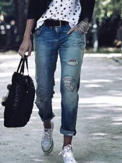 Casual Personality Ripped Jeans