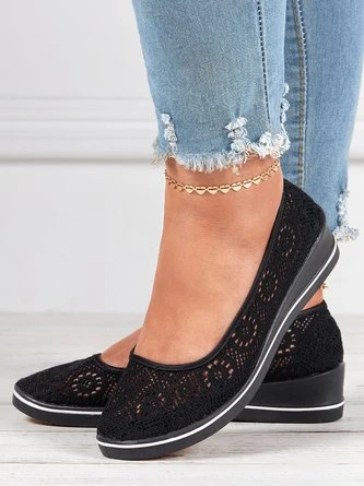 Comfortable Non-slip Hollow Lace Breathable Wedge Shoes 11 Comfortable Non-slip Hollow Lace Breathable Wedge Shoes - Image 11